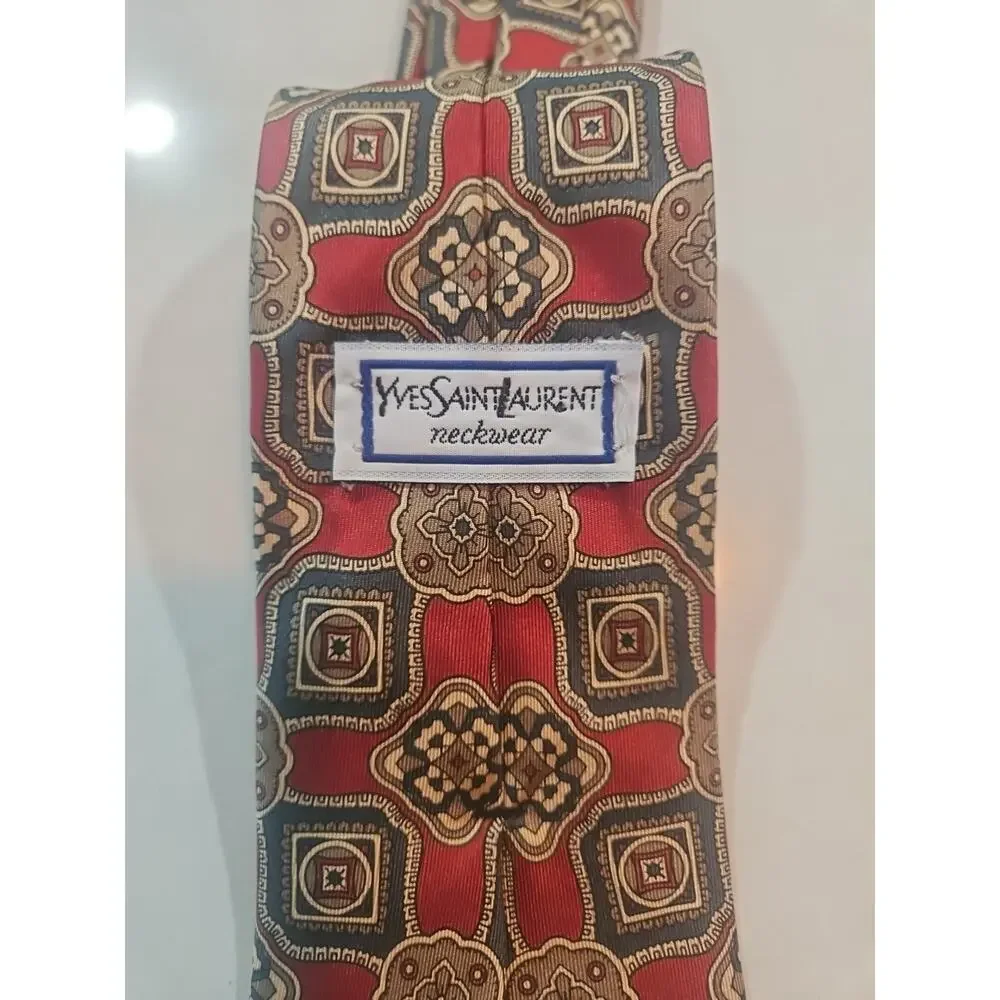 Vintage Yves Saint Laurent YSL Silk Necktie Made in USA Classic Designer Tie